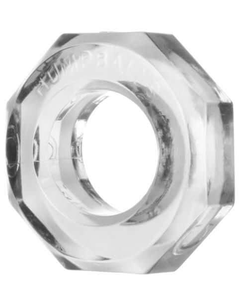 Clear Hump Balls Cock Ring featuring an octagonal design for enhanced performance and comfort.