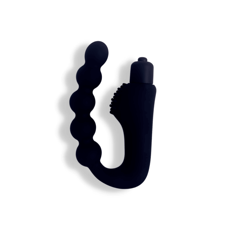 Eros vibrating anal bead toy in black with multiple vibration modes for ultimate pleasure.