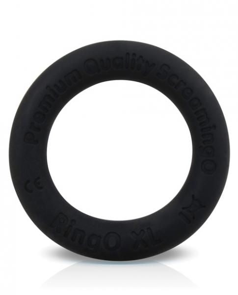 black cock ring Screaming O Ringo Ritz XL made from premium liquid silicone for enhanced pleasure.