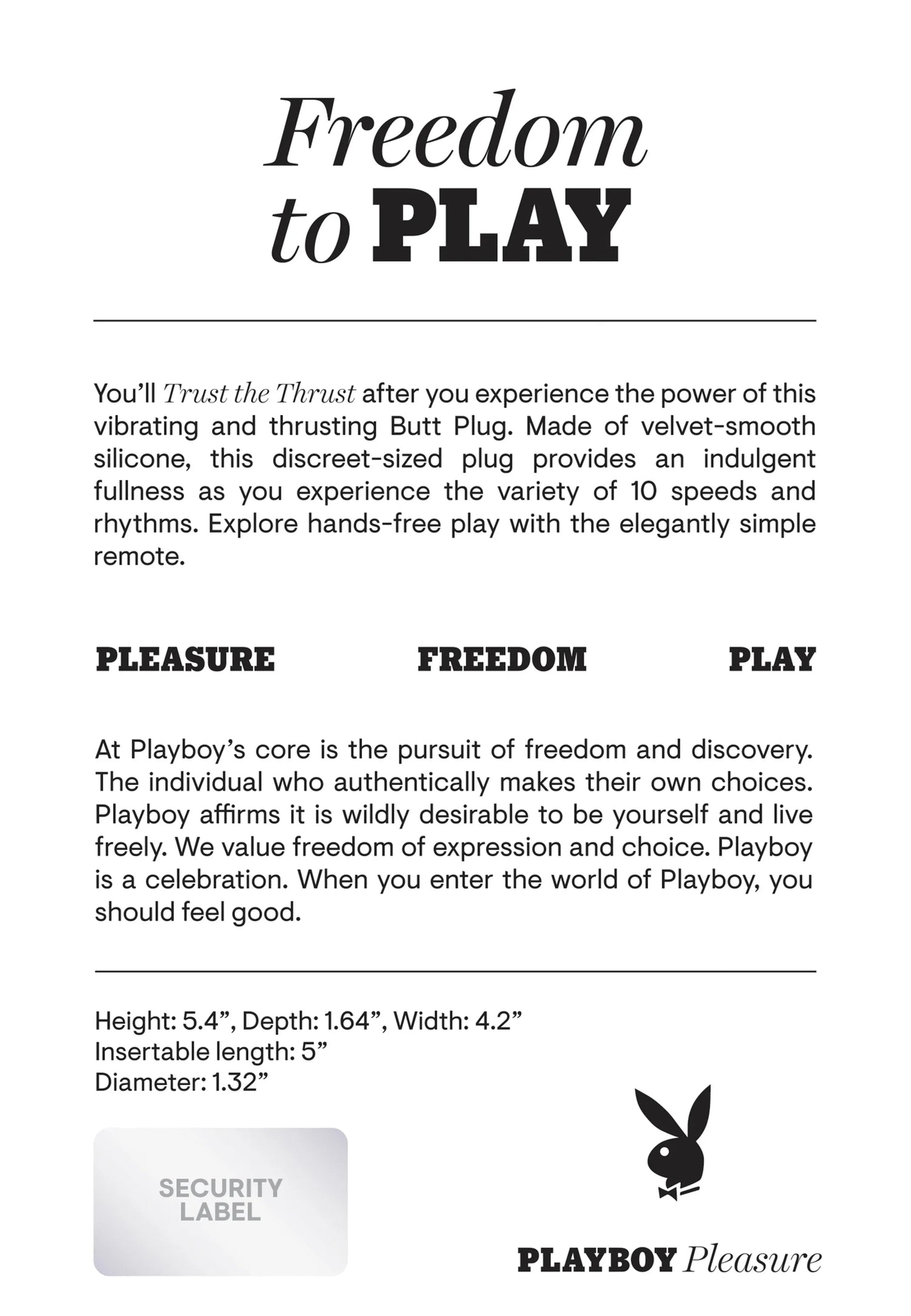 PLAYBOY TRUST THE THRUST