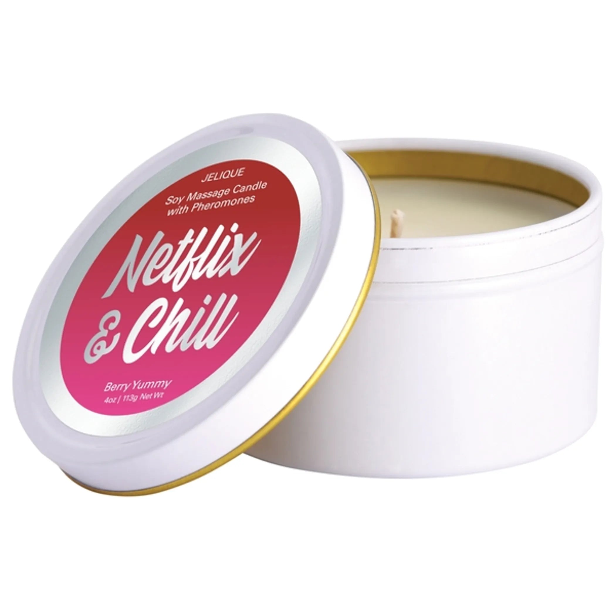 MASSAGE CANDLE W/ PHEROMONES NETFLIX &amp; CHILL BERRY YUMMY 4OZ