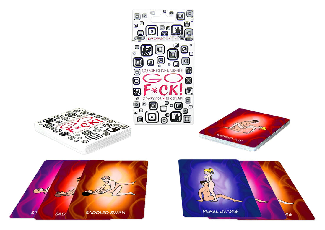 Go F*ck Card Game featuring playful adult card game for couples with colorful cards and unique positions.