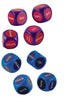 Colorful dice for the erotic party dice game featuring fun instructions for intimate couples play.