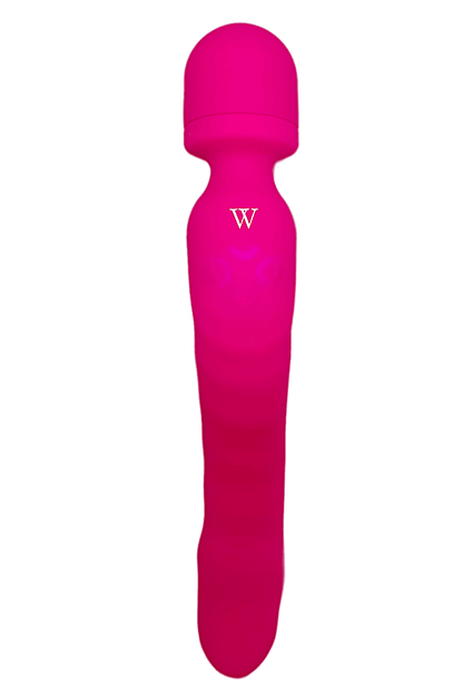 Venus flexible wand vibrator in vibrant pink color, featuring dual-head design for versatile pleasure.