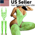 Women wearing plus size lace babydoll lingerie in vibrant green color with lace details and stockings, US seller fast shipping.