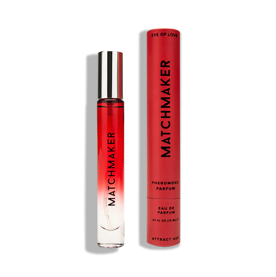 LGBTQ pheromone perfume Attract Her, 10ml bottle and packaging, Matchmaker by Eye of Love.
